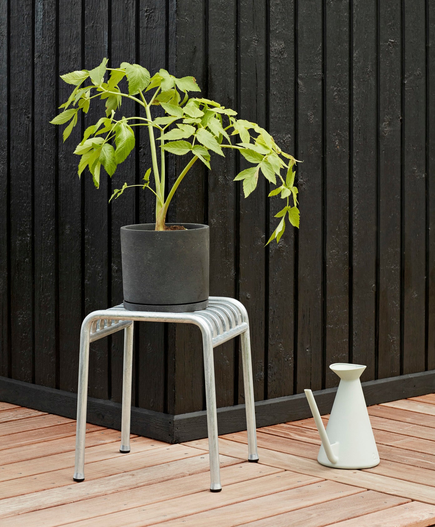 Hay Plant Pot with Saucer Black