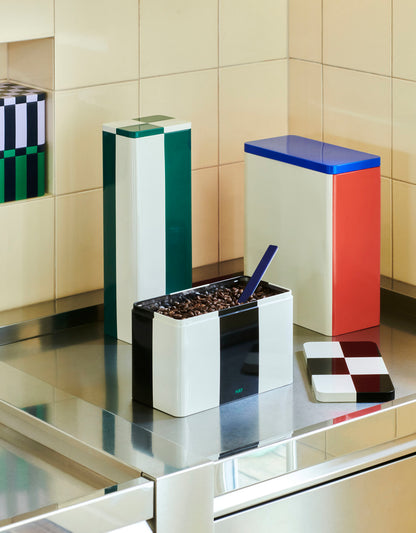 Hay Tin Container - Slim Green and Off-white