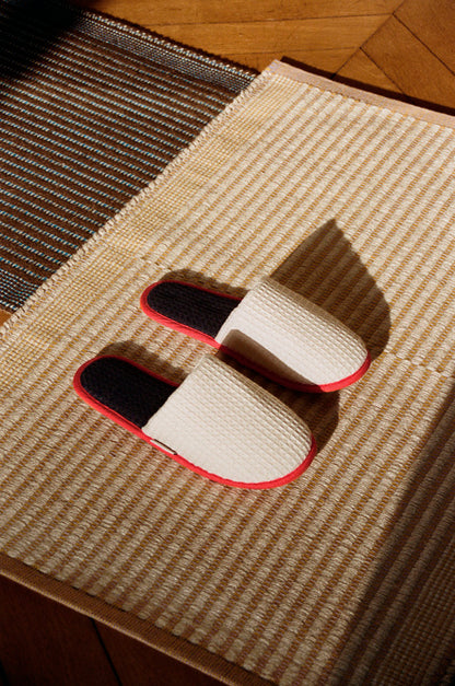 HAY Waffle Bathrobe Slippers Cream Multi