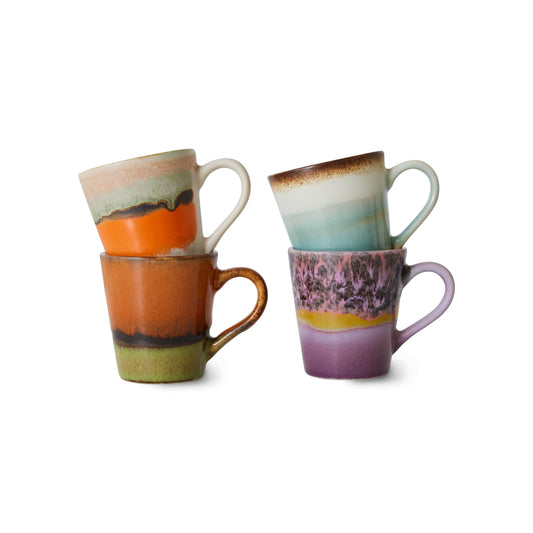 HKLiving 70s Ceramics: Espresso Mugs - Retro