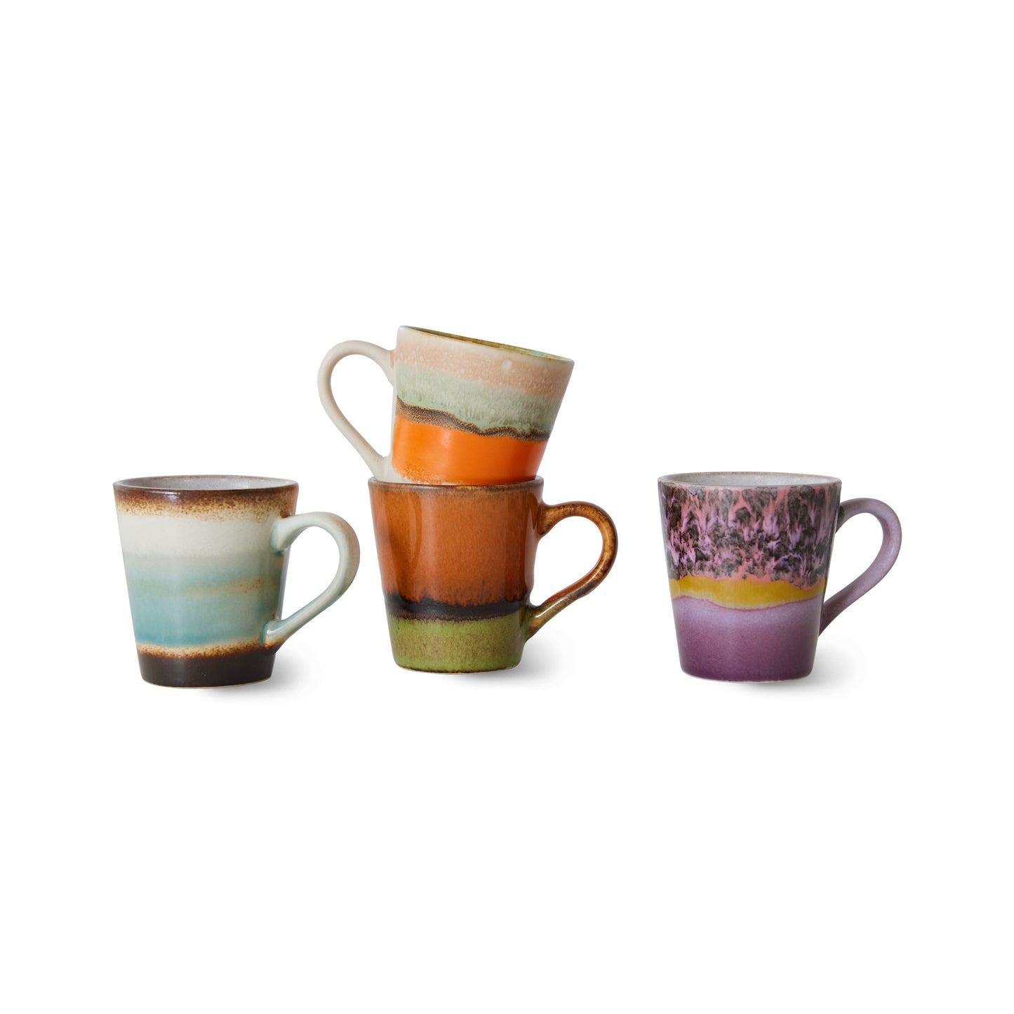 HKLiving 70s Ceramics: Espresso Mugs - Retro