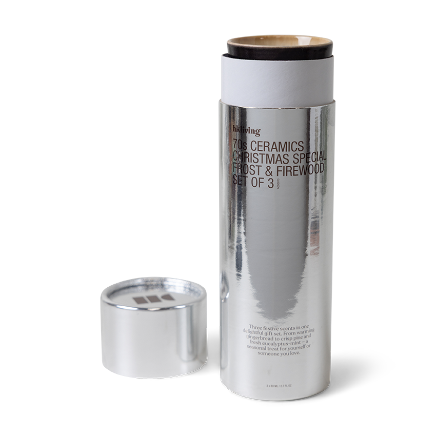 HKLiving 70s Ceramics: Mini Christmas Candle Gift Set