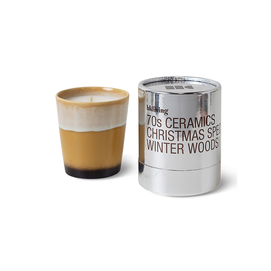 HKLiving 70s Ceramics: Christmas Candle - Winter Woods