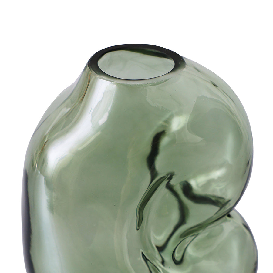 HKLiving Gleam Glass Small Vase: Olive