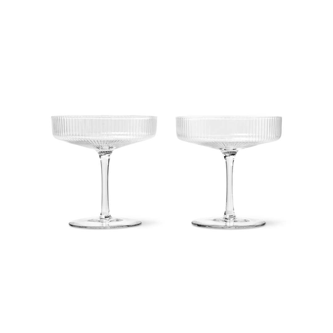 Ferm Living Ripple Champagne Saucer Set of 2