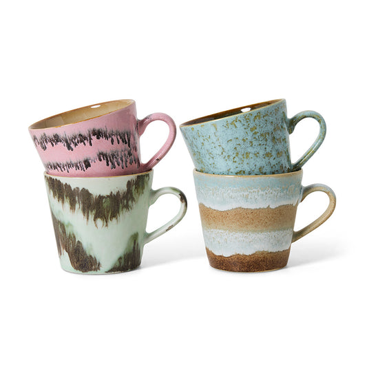 HKLiving 70s Ceramics: Cappuccino Mugs - Dada