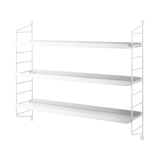 String Pocket Shelving Metal - White/White
