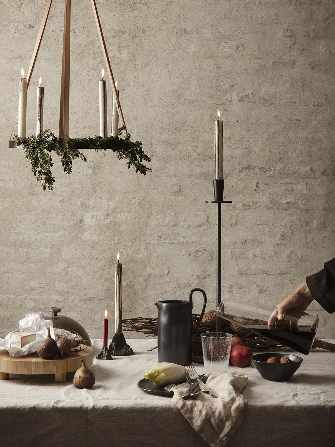 Ferm Living Hoy Casted Candle Holder Black