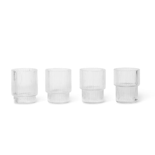 Ferm Living Ripple Small Glasses - Set of 4