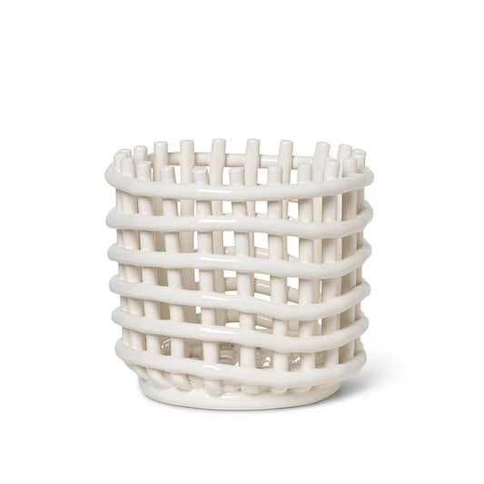 Ferm Living Ceramic Basket Off White Small