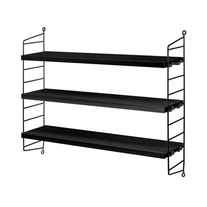 String Pocket Shelving - Black Stained Ash/Black