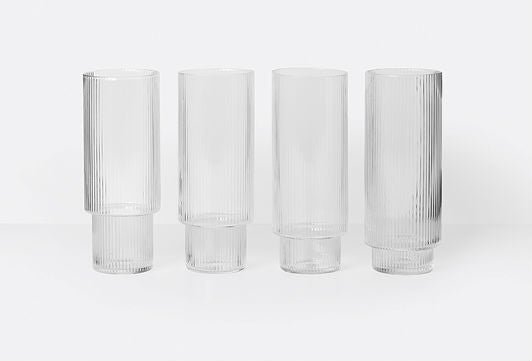 Ferm Living Ripple Long Glasses Set of 4