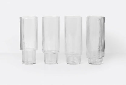 Ferm Living Ripple Long Glasses Set of 4