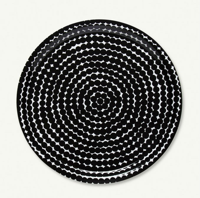 Marimekko Black Räsymatto Plywood Tray