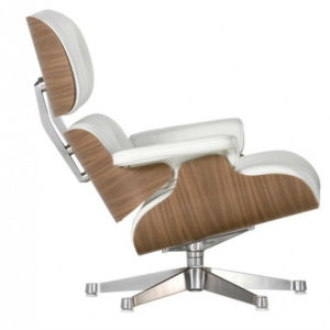 Eames Lounge Chair-White Pigmented Walnut -0