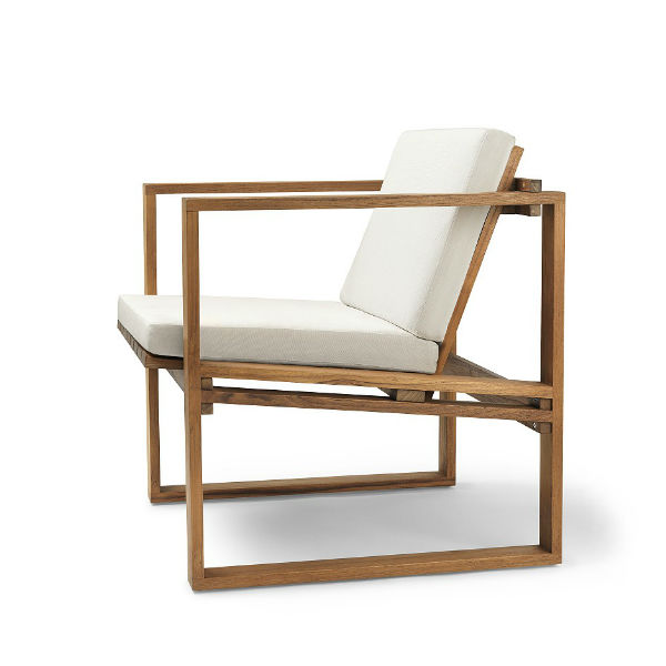Carl Hansen BK11 Outdoor Lounge Chair Canvas Cushion Contemporary Designer Furniture