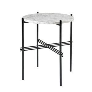 Gubi TS Side table Black base 40cm White Marble Contemporary Designer Furniture