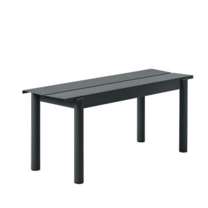 Muuto Outdoor Linear Steel Bench Black 110cm Contemporary Designer Furniture