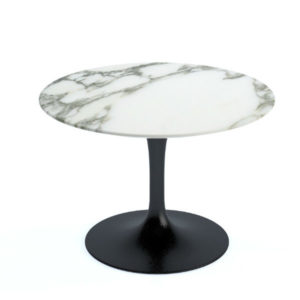 Knoll Saarinen Tulip Coffee Table 51dia Black Base arabescato marble top contemporary designer furniture