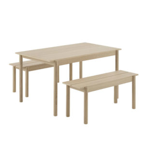 Muuto Linear Wood Table and Bench Contemporary Designer Furniture