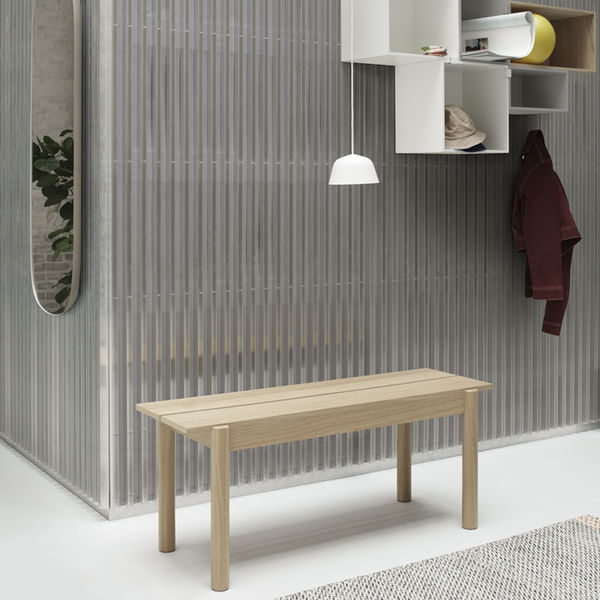 Muuto Linear Wood Table and Bench Lifestyle3 Contemporary Designer Furniture