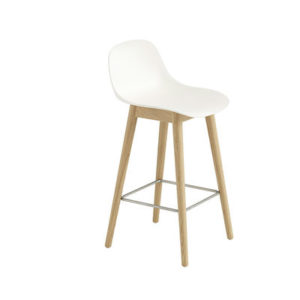 Muuto Fiber Stool Wood Base White Contemporary Designer Furniture