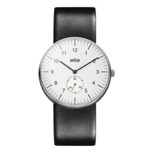 Braun BN0024 Classic Watch White Dial with Black Leather Strap