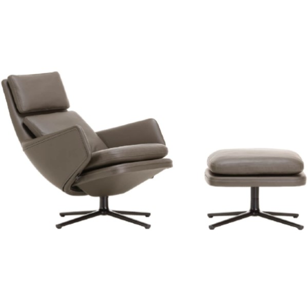 Grand relax lounge chair vitra umbra grey contemporary designer furniture