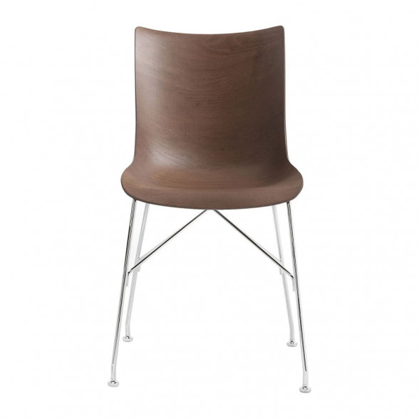 Kartell P/Wood chair dark wood chrome contemporary designer furniture
