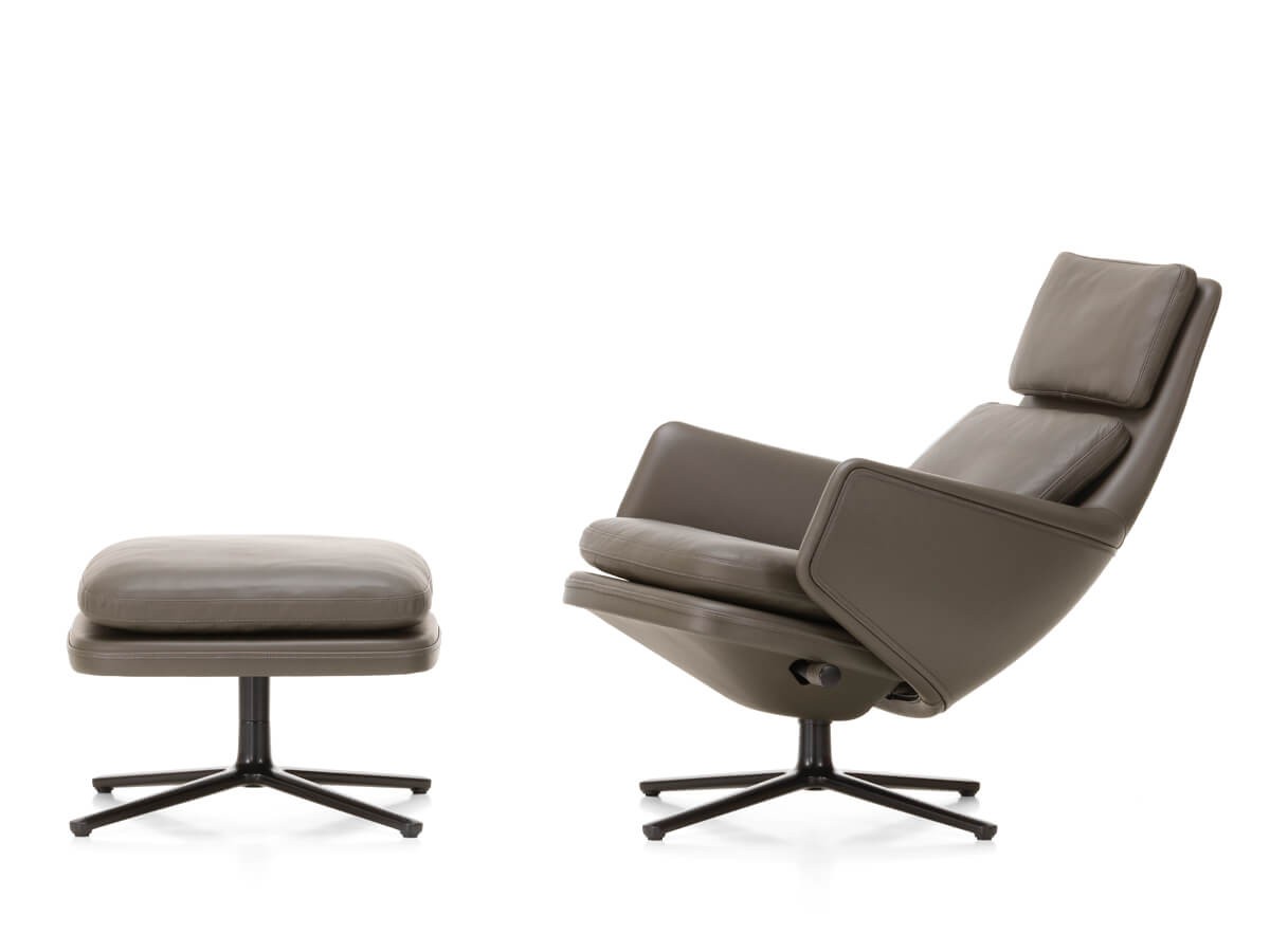 vitra grand relax lounge and ottoman chair umbra grey main contemporary designer furniture