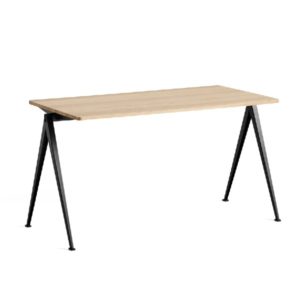 matt oak black legs pyramid table 01 desk furniture contemporary design