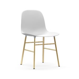 white form chair brass Normann Copenhagen Furniture Contemporary Designer